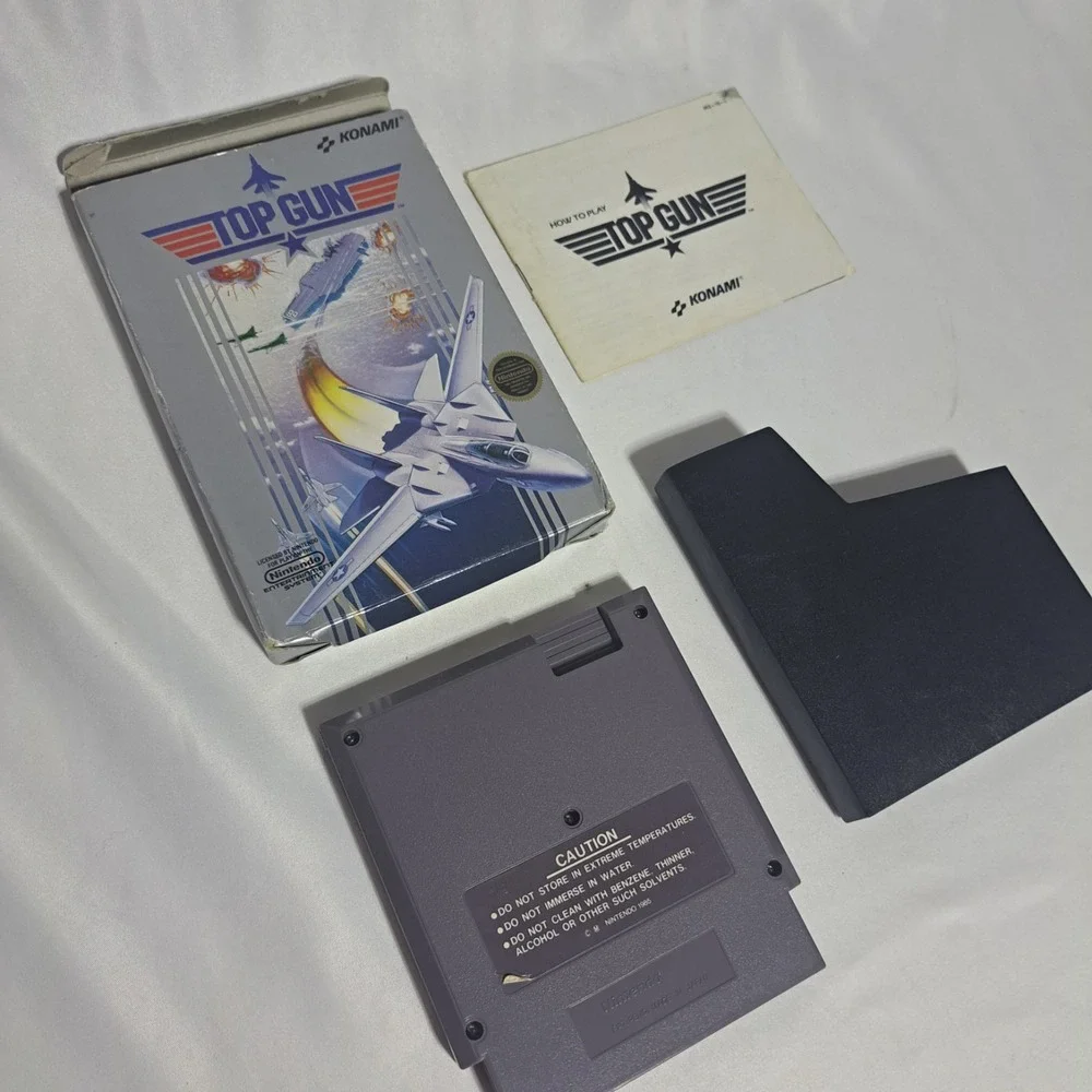 Top Gun For Nintendo NES 1985 Cartridge Box Manual Sleeve‎ 5 Screw